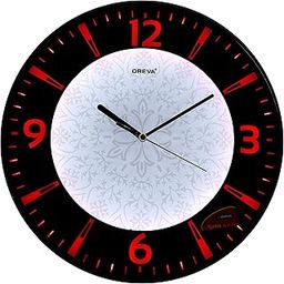 Oreva Plastic Abstract Back Light Round Analog Wall Clock (32 cm x 32 cm x 4 cm, Red LED, AQ 1667)-picture-18