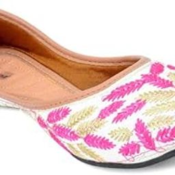 Women Ethnic Footwear Belly Punjabi Jutti Mojari-Black Leaves-image-77