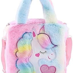 Unicorn Cute Soft Crossbody Backpack/Unicorn Soft Fur Bag/Standard Backpack/School Bag/Multicolor/Soft Faux Fur Cute Purse For Girls & Women (Pack of 1)-image-34