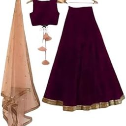 RISE ON FAB New Black Colour Taffeta Silk Semi-Sttiched Lehengha-picture-0