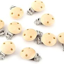 Wood Pacifier Clips, Suspender Clips Baby Gift Safe for Teething, DIY Clothing Accessories Folder(10Pcs/Lot)-22
