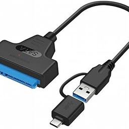 Cablecc Type C & USB 3.0 Male to SATA 22 Pin 2.5" Hard Disk Driver SSD Adapter Cable for MacBook & Laptop-image-20