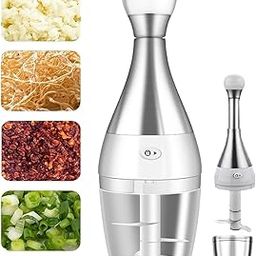 Snivy Manual Food Chopper, Stainless Steel Hand Chopper, Bowling Ball Garlic Chopper Kitchen Gadget, Professional Food Chopper, Easy to Chop Garlic, Onion, Pepper, Fruits, Vegetables-image-20