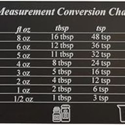 UJEAVETTE Kitchen Conversion Chart to Read Liquids Baking Ingredients Measurement Black S-28