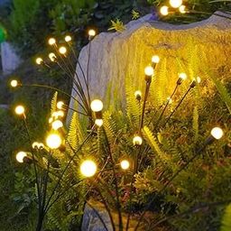COMYTRICKS Solar Garden Lights, Warm Yellow Light, Tree Light Solar Power for Decorations (8 led Head in Each Stick) (Pack of 2 Stick)-image-21
