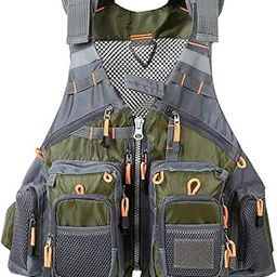 LOOM TREE® Fly Fishing Vest Waistcoat Wading Trout Fly Rod Fishing Jacket Green | Fishing | Clothing, Shoes & Accessories | Vests-image-35