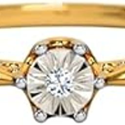 18 Kt Yellow Gold Celine Miracle Plate Diamond Ring for Women-image-71