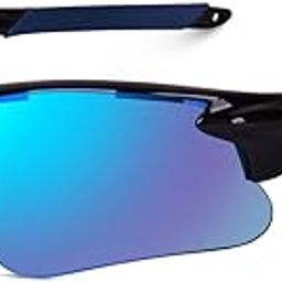 Packard Unisex-Adult Non-Polarized L Sports Sunglasses - Bike Rider Glasses (Black Blue, Blue)-picture-19