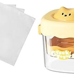 MERISHOPP Greek Yogurt Strainer with Lid Whey Separator for Sauce Nut Milk Fruit Juice Yellow-picture-19