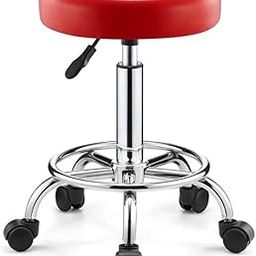 Furniture - Adjustable Height 18 To 22 In/Rounding/Moving Stool With Regal High Impact Nylon Black Wheels -Doctor/Kitchen Stool/Office Stool/Chair/Cafeteria Stool/Bar Stool Finish Color-Red 1 Pcs-image-58