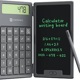 Portronics Ruffpad Calc 2-in-1 Calculator & LCD Writing Pad with 6.5 Inches Tablet, 12 Digits, Foldable Design, Stylus Pen for Students, Birthday Gift, Kids Toys, School, Office (Black)-16