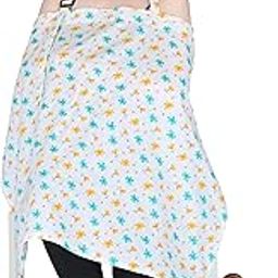 Switchon Feeding Apron Cover Maternity Cover 100% Cotton Maternity Breastfeeding for Mothers (White-Yellow)-image-43