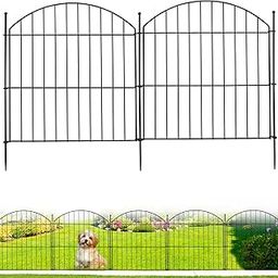 Decorative Garden Fence 24in (H) x10ft (L), 5 Pack No Dig Fence Animal Barrier for Dog, Arched Flower Bed Edging, Wire Border Panel Fencing for Yard Patio Outdoor Decor-image-37