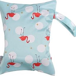 POLKA TOTS Waterproof & Reusable Wet Dry Baby Diaper Bag with Zipper for Travel, Beach, Pool, Dirty Gym Clothes, Wet Swimsuits, Toiletries (20 x 25 CM Flamingo)-image-114