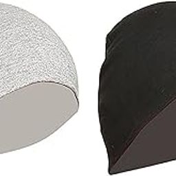 Gajraj Unisex Cotton Helmet Caps - Pack of 2 (Black & Light Grey)-7