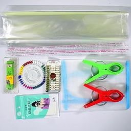 S S Mart Pre-Pleating Kit with 7 Items | Ironing Mat 1, Big Clips 2 nos, 12 Safety Pins (Size 3), InchTape, Saree Packing Cover (14 X 18 inches) 5 nos, Double Side Tape 1 Packet, and Pearl Pin 40 nos-image-80
