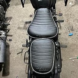 Sahara Seats Cushion Seat Cover Leather Finish Water Resistant Compatible with Reborn Classic 350/ New Classic Reborn (Black)-image-94