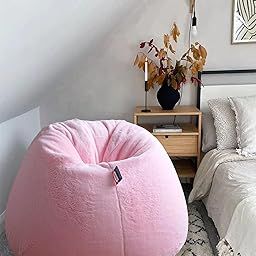 Mollismoons Designer Very Attractive and Luxuries Fur Bean Bag Without Beans for Kids (XL, Pink)-picture-30