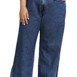 HIGH Star Women Plus Size Blue Wide Leg Stretchable Jeans-image-74