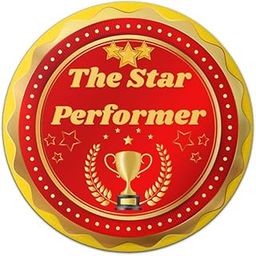 Star Performer Badge Pack Of 10 Round Pin Button Badge For Students Colleges Classes Office Boys Girls Men Women Batches For Bags, Backpack Size-58mm-image-47