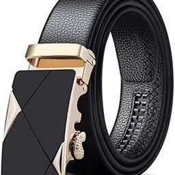 Men's Faux Leather Belt Autolock Buckle (Pack of 1) (AX-5303_Black; Free Size)-image-10