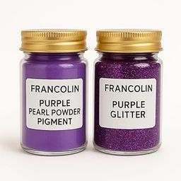 Francolin Pearl Powder & Glitter | Purple | Resin Art | Glitter – Shimmer for Epoxy, Tumblers, Slime & Nail Art 24 Shades – Cosmetic Grade – 20g*2-image-36