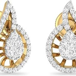 Yellow Gold and Solitaire Stud Earrings for Women-image-62