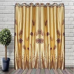 Woven Wonder Curtain with 80% Blackout Curtain Best for Every Interior Living Room (Panel_Gold_5- feet_Set 2)-image-28