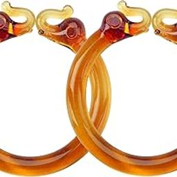 Smilune Designer Elephant Glass Bangles Pack of 2 Waterproof and Fade Resistant Antique Hathi Kada Style Crystal Bangle Cuff for Women Elegant-image-94