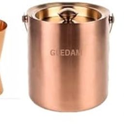 GLEDAM Copper Plated 1 Litre Matte Finish Stainless Steel Double Insulation Ice Bucket with Tong | Gift Items| Home Decor | Ice Box | Bar Accessories for Home and Party: (1 Litre) 1 Pc Each-image-39