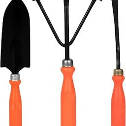 Ocean Mart Garden Tool Set - 3 Pcs (Big Shovel, Cultivator, Weeder) | Terrace Gardening Accessories | Gardening Tools Kit for Home Gardening | Essential Farming Spade, Trowel, Tiller-picture-23