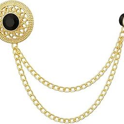 Men's Metal Chain Brooch | Suit | Formal | Metal | Alloy | Packaging - Wooden Box | Size - Standard | Pack of 1 |-image-69