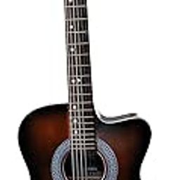 Stanwood Semi Acoustic Trussrod Guitar 40 inch Cutaway With Cover String set and 2 Picks (Brown Burst)-image-16