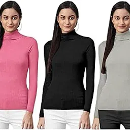 lovo Women's Woollen Warm Full Sleeves High Neck/Inner/Skivvy for Winters Pack of-picture-11