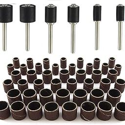 AASONS Emery Sanding Paper Drum Set with Mandrills 51pcs/Set Shank 3mm (1/8") for Mini Die Grinder and Drill Machine-16