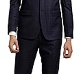 Men Terry Rayon Checkered Full Sleeve Two Piece Dark Blue Party Suit-image-77