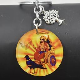 Hindu deity Shani Dev Tree Of Life Charm Religious Keychain for Men and Women-image-74