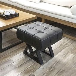INDIAN DECOR 45778 Comfortable Room Cushioned Stool, Fitting Room Stool, Shoe Bench, Home Makeup Stool, Dressing Stool, Stool, PU Leather Pier, Coffee Table Stool - Black-picture-20