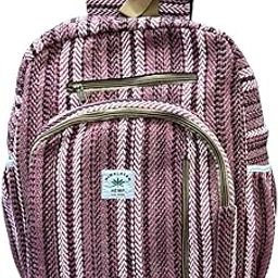 FIBERGOLD Large Hemp Bag Pack Natural Himalayas Hemp | Travel Backpack, Festival Bag, Eco-Friendly iPad Backpack | Fair Trade & Handmade, Fashion Backpack-image-79