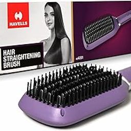 Havells Keratin Infused Hair Straightener Brush With Temperature Control For All Hair Types|50W|2 Years Guarantee|Stunning Purple|Hs4201,50 Watts-picture-22