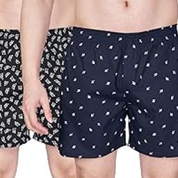Men's Cotton Printed Soft Regular Boxer Shorts | Pack of 2-image-36