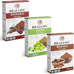 BRALCON Organic Amla Powder, Reetha Powder, Shikakai Powder Combo -300g (100g x 3 Pack)|Reetha Powder, Shikakai Powder for Hair Growth,Hair Conditioner & Cleanser|Amla Powder for Hair Care & Skin Care-image-86