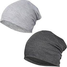 FabSeasons Cotton Slouchy Beanie and Skull Cap for Summer, Winter, Autumn & Spring Season. Combo Pack of 2 (Gray, Dark Gray)-38