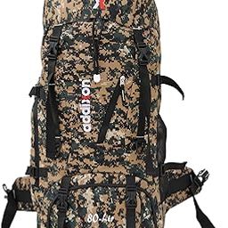 TRAVEL HIKING BACKPACKS RUCKSACK TRAVEL BACKPACK FOR ADVENTURES TREKS (1 YEAR WARRANTY) Rucksack, Camouflage - 80 L-46