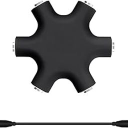 TRIDEO [𝟏𝟓 𝐘𝐄𝐀𝐑𝐒 𝐖𝐀𝐑𝐑𝐀𝐍𝐓𝐘 5-Way Headphone Jack Splitter with 6 Ports and 3.5mm Stereo Cable – Audio Adapter for Sharing Sound on Headphones, Speakers, Tablets, PCs-5