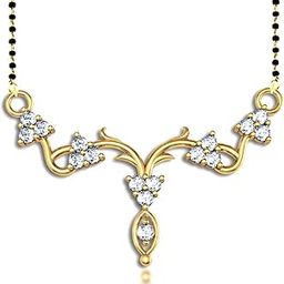 14K/18K Yellow Gold Diamond Mangalsutra for Women-image-70