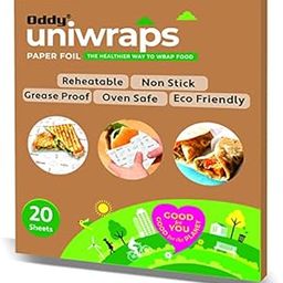 Oddy Uniwraps Food Wrapping Paper Sheets | Wrap Roti, Parantha, Sandwich, Burger & More! Keep Food Safe & Fresh | 10x12 Inches, Pack of 20 Sheets-19