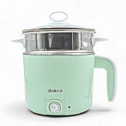 Dokro Multi Cookpot Electric Kettle, 1.2L, Stainless Steel Body with Steamer, Keep Warm Function, Auto Cut-off, Mint Green-14