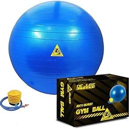 DE JURE FITNESS Gym Ball for Exercise & Fitness with Foot Pump Anti Burst Blue Colour (with Pump) (85 CM)-image-2