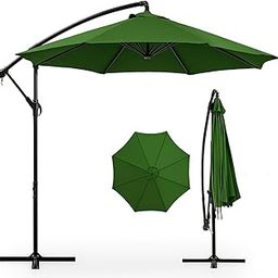 Hukimoyo Large Outdoor Umbrella Patio Double Side Pole Umbrella with Base Outdoor Big Size for Garden Backyard for Restaurant Big Size for Stall patio (Beige)-image-32